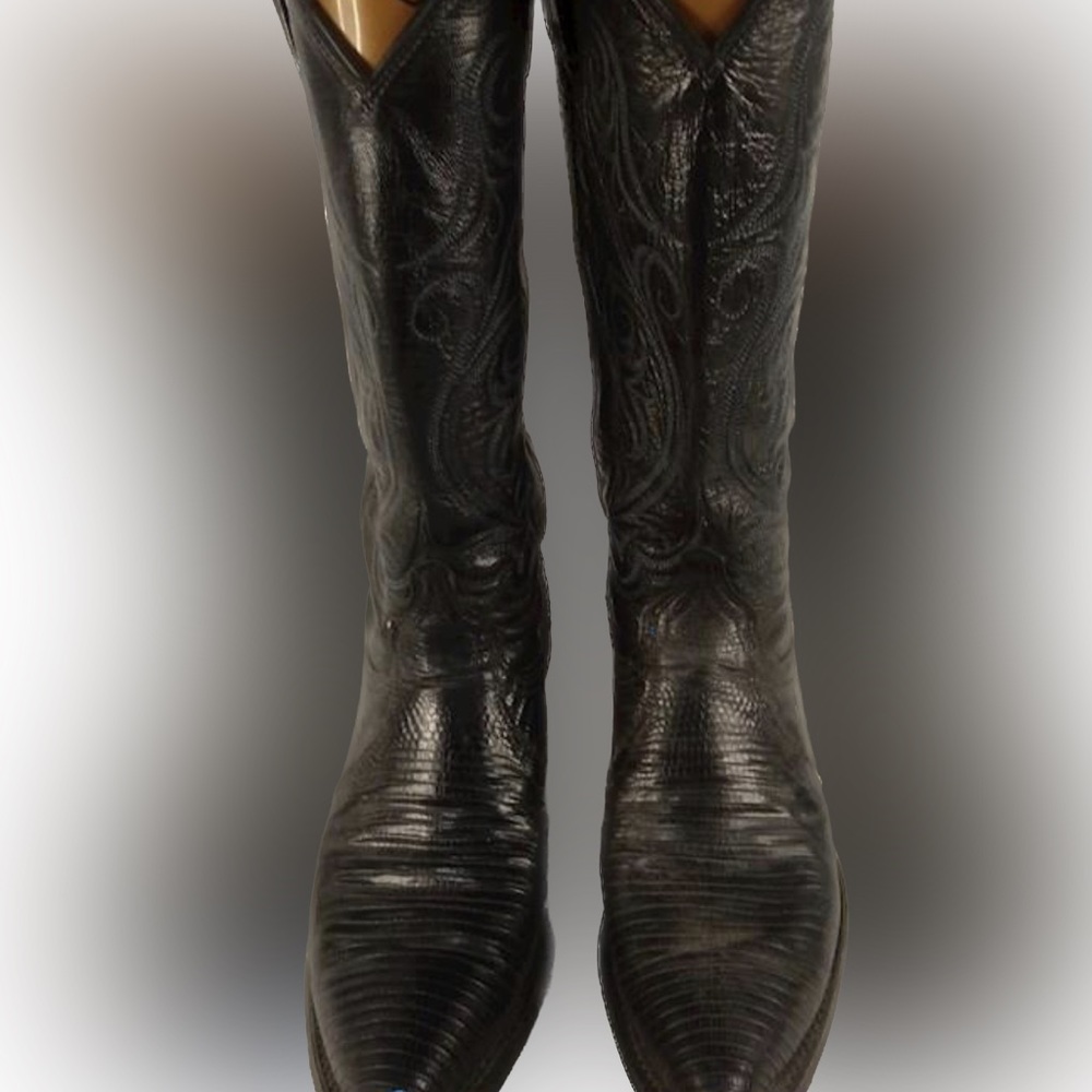 Dan Post Women's Black Leather Pull On Cowgirl Western Boots Size 7 M